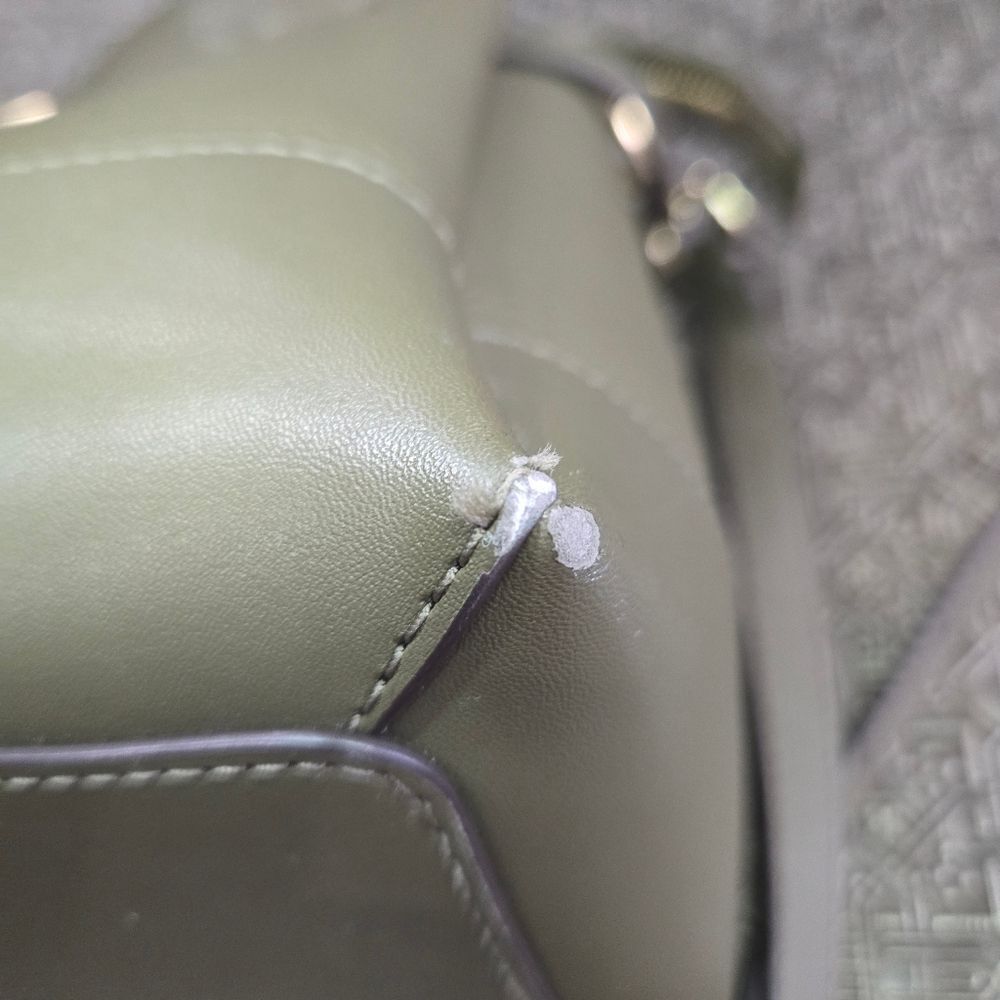 Michael Kors Reed Large Satchel Olive Green Pebbled Leather Bag 🛍️ - Picture 12 of 17